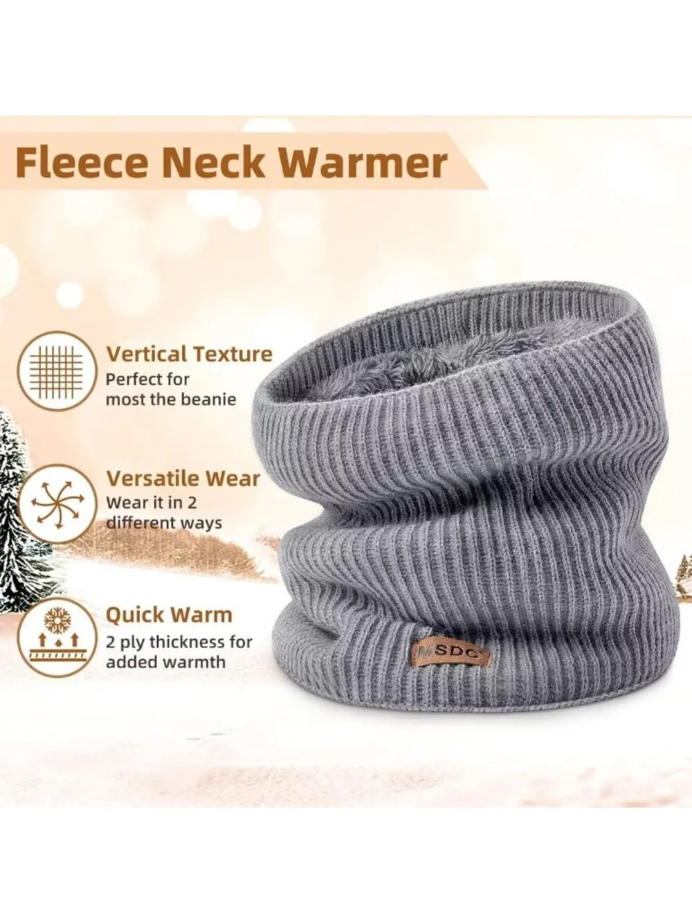 3-Pack Winter Neck Gaiters for Men & Women - Thermal Fleece Warmers for Cold